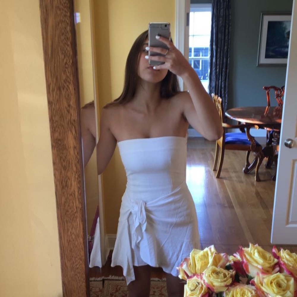 White Tie Mini Dress